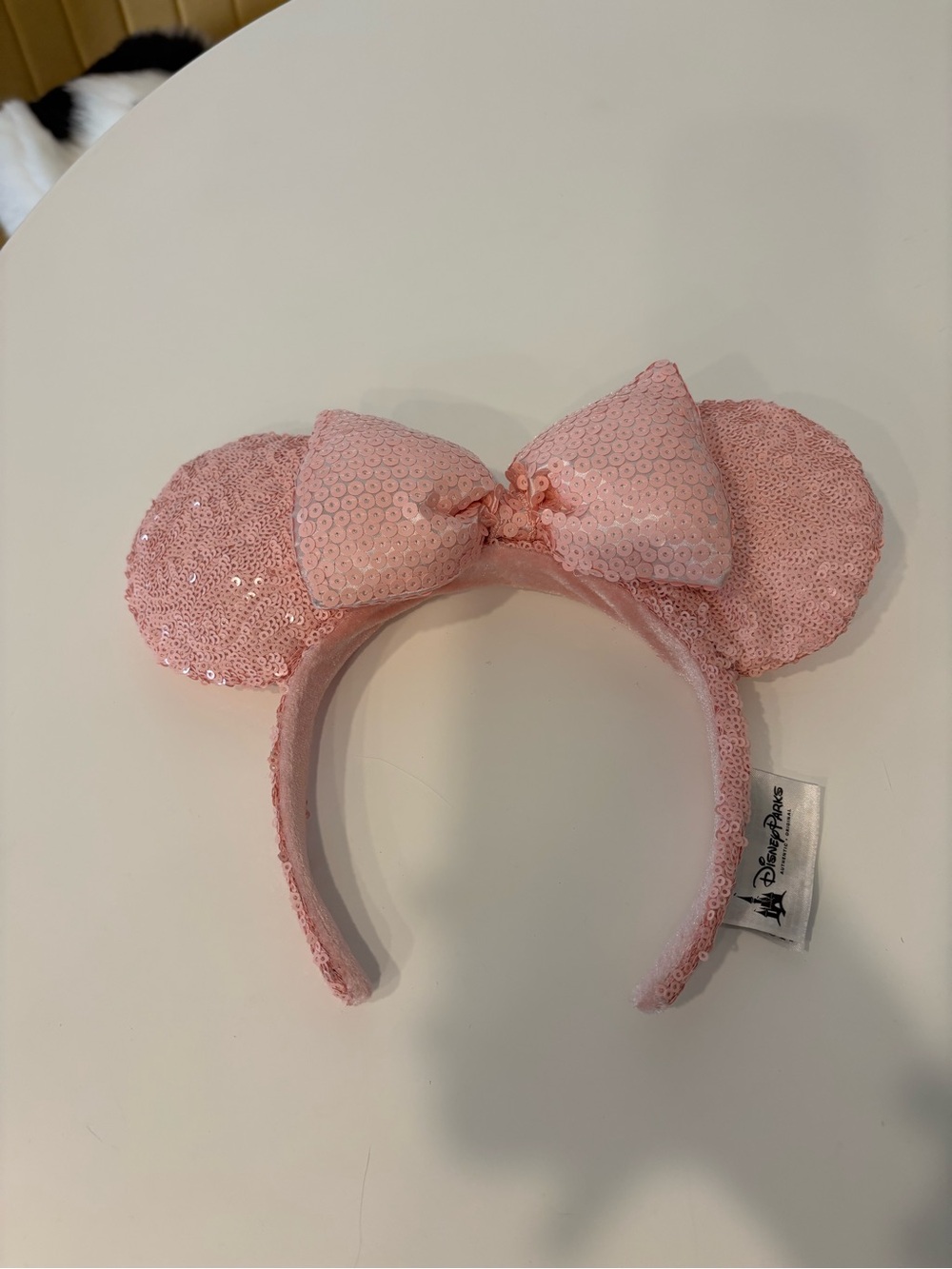 Disney Pink Sequin Minnie Ear Headband with Bow